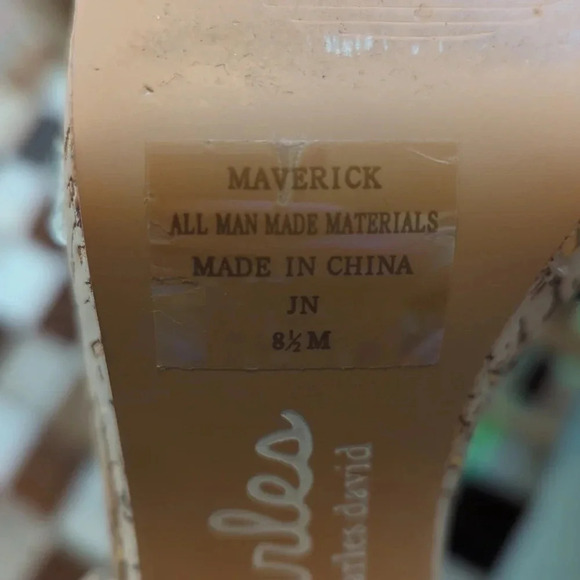 Charles David faux snakeskin strappy platform sandals 4" heel women's size 8.5 - Picture 6 of 6